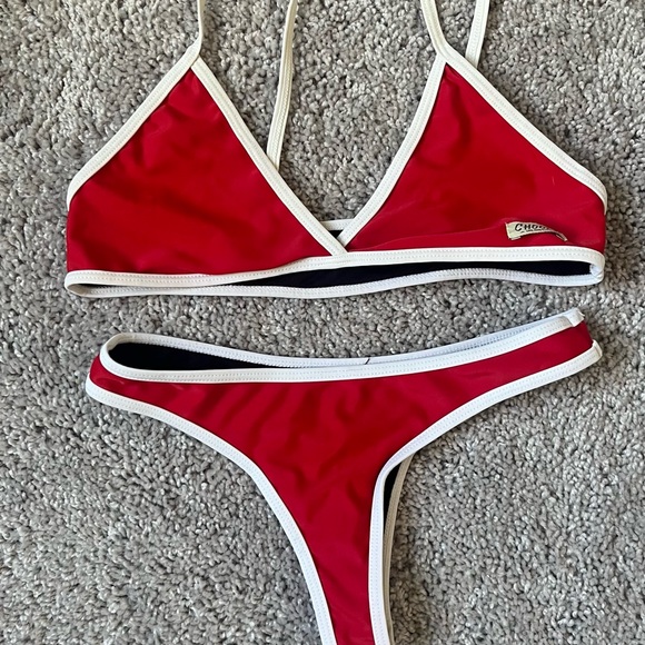 Chooks la red and white bikini - Picture 3 of 4